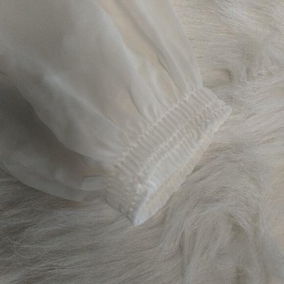 Calvin Klein Shear Blouse color White size Small - Picture 7 of 9